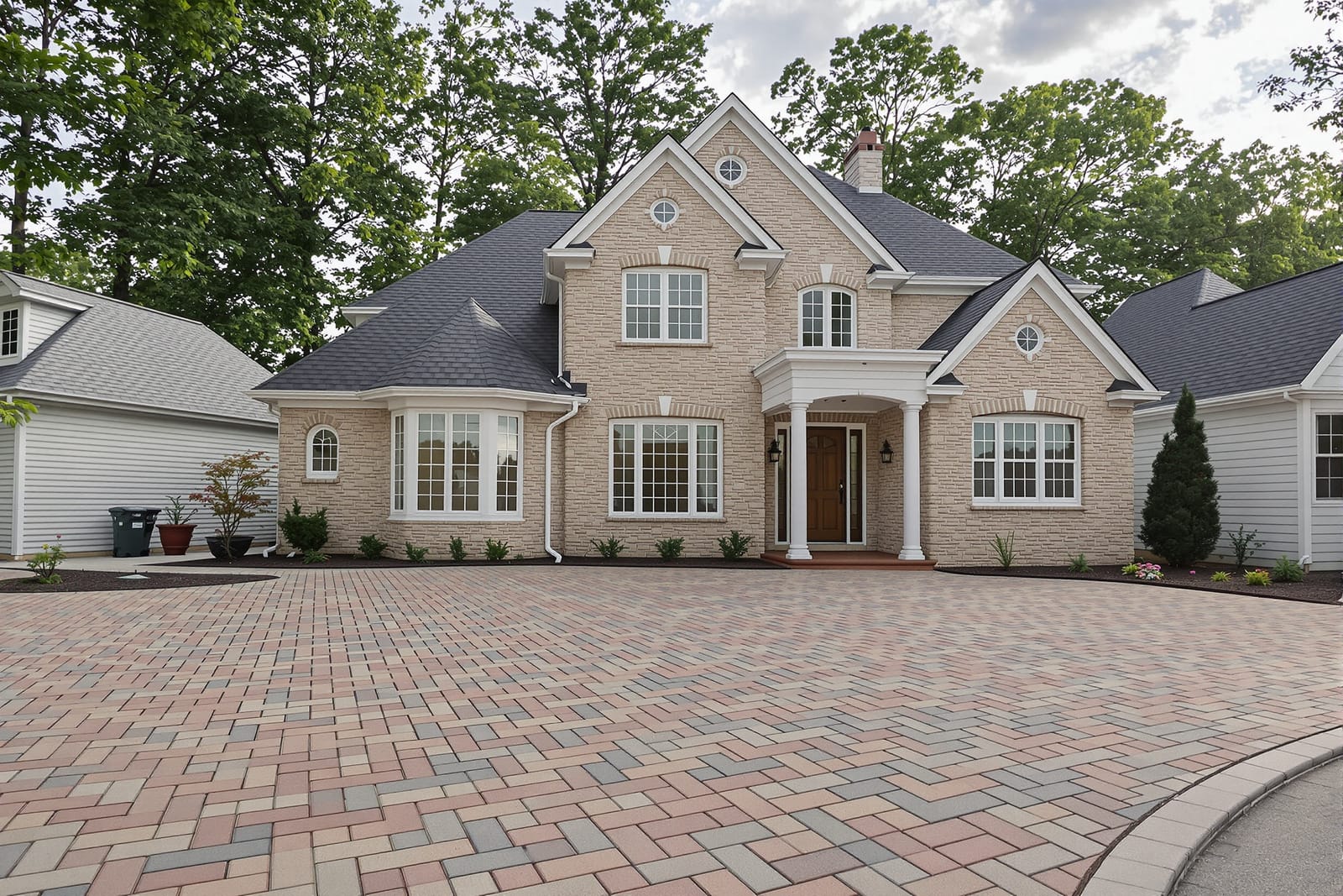 Masonry professionals at work