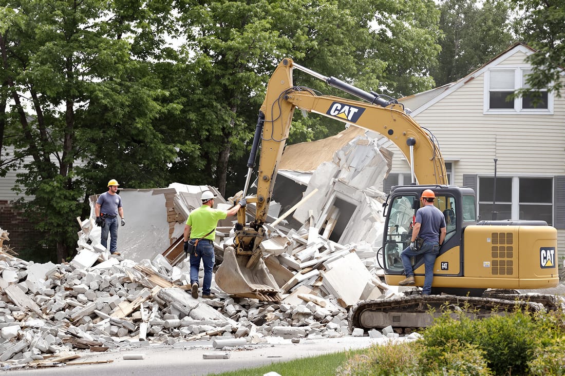 Wrexo Demolition Pittsburgh demolition crew at work in Pittsburgh, PA
